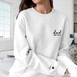 weißer Pullover für Papa personalisiert mit Kindernamen zum Vatertag von Love & Faith