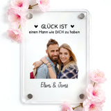 Personalisierter Kühlschrankmagnet für Partner mit Foto-Upload und Spruch von Love & Faith
