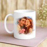 Personaliserte Tasse mit Foto-Upload und Cartoon-Effekt für Paare zum Valentinstag von Love & Faith