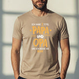 beiges T-Shirt für Opa zum Vatertag mit Personalisierung von Love & Faith