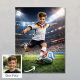 Fußball Profi - Personalisiertes Poster mit Fußball Szene zur WM 2026 für Kinder und Erwachsene
