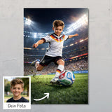 Fußball Profi - Personalisiertes Poster mit Fußball Szene zur WM 2026 für Kinder und Erwachsene
