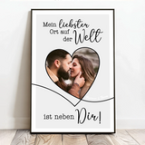 Personalisiertes Poster mit Foto in Herzform für Paare Neben Dir – Motiv 3