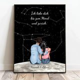 Personalisiertes Poster für Paare Sternenhimmel – Motiv 2