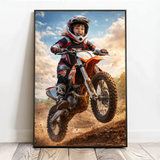 Personalisiertes Poster mit epischer Biker-Szene für Kids Motorrad