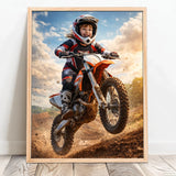 Personalisiertes Poster mit epischer Biker-Szene für Kids Motorrad – Motiv 11