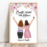 Personalisiertes Poster für Besties und Schwestern mit Illustration Freundinnen – Motiv 10