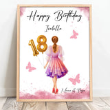 Personalisiertes Poster zum Geburtstag für Frauen mit Ballonzahl Happy Birthday – Motiv 13