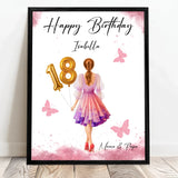 Personalisiertes Poster zum Geburtstag für Frauen mit Ballonzahl Happy Birthday – Motiv 7