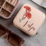 Personalisiertes Schmucketui mit Blumen und Namen Blume für Dich