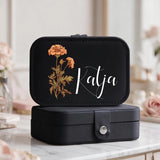 Schwarzes Schmucketui aus PU Leder mit Personalisierung - gefertigt von Love & Faith