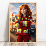 Personalisiertes Poster mit epischer Rettungswagen-Szene für Kids Rettungswagen – Motiv 10