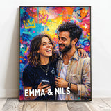 Personalisiertes Poster mit Graffiti-Style für Familie und Paare Urban Family – Motiv 2