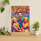 Personalisierter Acrylaufsteller mit Streetart-Effekt für Papa Streetart für Papa – Motiv 2