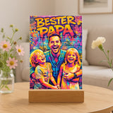 Personalisierter Acrylaufsteller mit Streetart-Effekt für Papa Streetart für Papa – Motiv 3