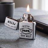 Personalisiertes Benzinfeuerzeug mit Gravur für Papa Bester Papa – Motiv 2