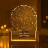 Personalisierter LED Aufsteller für Paare mit Sternenkarte – Unser Sternenhimmel