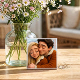 Personalisierte Deko-Fliese mit Foto zum Jahrestag – Cartoon Love – Motiv 3