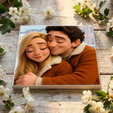 Personalisierte Deko-Fliese mit Foto zum Jahrestag – Cartoon Love – Motiv 8