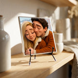 Personalisierte Deko-Fliese mit Foto zum Jahrestag – Cartoon Love – Motiv 10