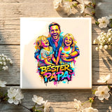 Personalisierte Deko-Fliese mit Foto für Papa – Streetart für Papa – Motiv 5
