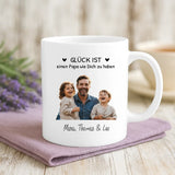 Personalisierte Tasse mit Foto und Namen für Papa – Bester Papa