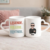 Personalisierte Tasse mit Druck für den Ruhestand – Legende, Kollege, Rentner – Motiv 4