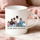 Weiße Tasse mit Herzhenkel und personalisiertem Namen – romantische Geschenkidee von Love & Faith