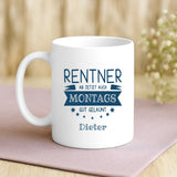 Personalisierte Tasse mit Druck zur Rente – Gut gelaunt – Motiv 3