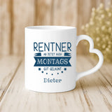 Personalisierte Tasse mit Druck zur Rente – Gut gelaunt – Motiv 5