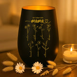 Personalisiertes Windlicht mit Gravur für Mama Mamas Garten