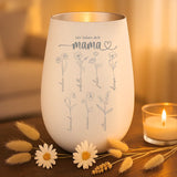 Personalisiertes Windlicht mit Gravur für Mama Mamas Garten – Motiv 4