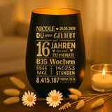 Personalisiertes Windlicht mit Gravur zum Geburtstag Du wirst geliebt seit