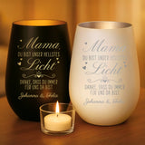 Personalisiertes Windlicht mit Gravur für Mama & Oma – Unser Licht – Motiv 8