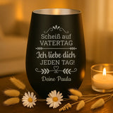 Personalisiertes Windlicht mit Gravur zum Vatertag für Papa – Motiv 7