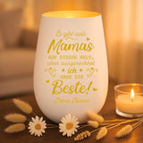 Personalisiertes Windlicht Ausgerechnet mit Gravur für Mama & Papa – Motiv 4