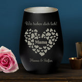 Personalisiertes Windlicht mit Gravur für Mama & Papa – Mamas Herz – Motiv 9