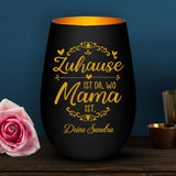 Personalisiertes Windlicht Bei Mama mit Gravur für Mama & Papa – Motiv 3