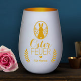 Personalisiertes Windlicht mit Gravur für Paare – Osterfeuer – Motiv 6