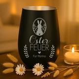 Personalisiertes Windlicht mit Gravur für Paare – Osterfeuer – Motiv 7