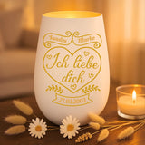 Personalisiertes Windlicht mit Gravur zum Jahrestag – Ich liebe Dich – Motiv 4