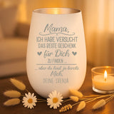 Personalisiertes Windlicht Das beste Geschenk mit Gravur für Mama & Papa – Motiv 10