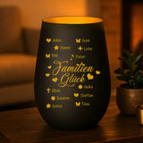 Personalisiertes Windlicht mit Gravur für die Familie – Familienglück – Motiv 2