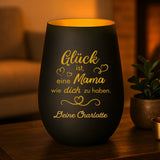 Personalisiertes Windlicht mit Gravur für Mama – Glück ist... – Motiv 2
