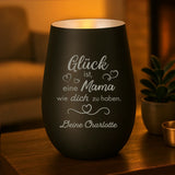 Personalisiertes Windlicht mit Gravur für Mama – Glück ist... – Motiv 8