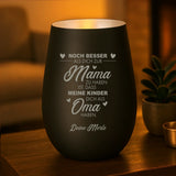 Personalisiertes Windlicht mit Gravur für Mama & Oma – Erst Mama, dann Oma – Motiv 8