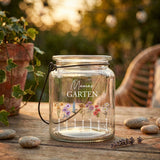 Personalisierte Garten Laterne mit Druck und Blumen für Mama und Oma – Mamas Garten – Motiv 4