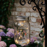 Personalisiertes LED Solarlicht mit Namen und Blumen für Mama – Mamas Garten – Motiv 3