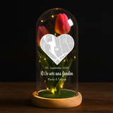 Personalisierte Goldene Rose mit Karte und Koordinaten für Paare – Wo wir uns fanden – Motiv 4