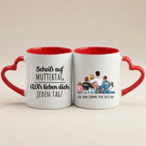 Personalisierte zweifarbige Tasse mit Namen für die Familie – Jeden Tag – Motiv 23